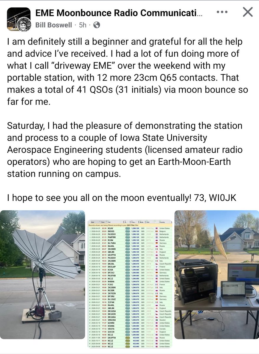 WI0JK’s driveway EME station