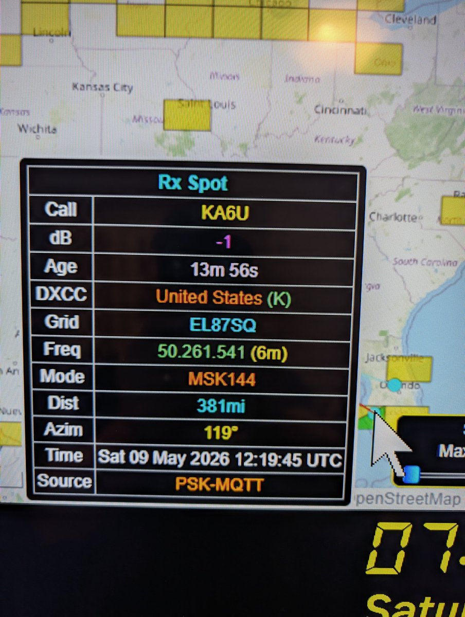 First QSO through new 6m bandpass filter, KA6U