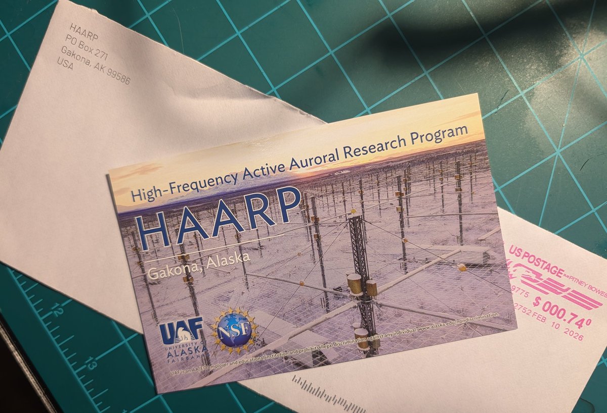 The HAARP QSL card, confirming a reception from Gakona, Alaska