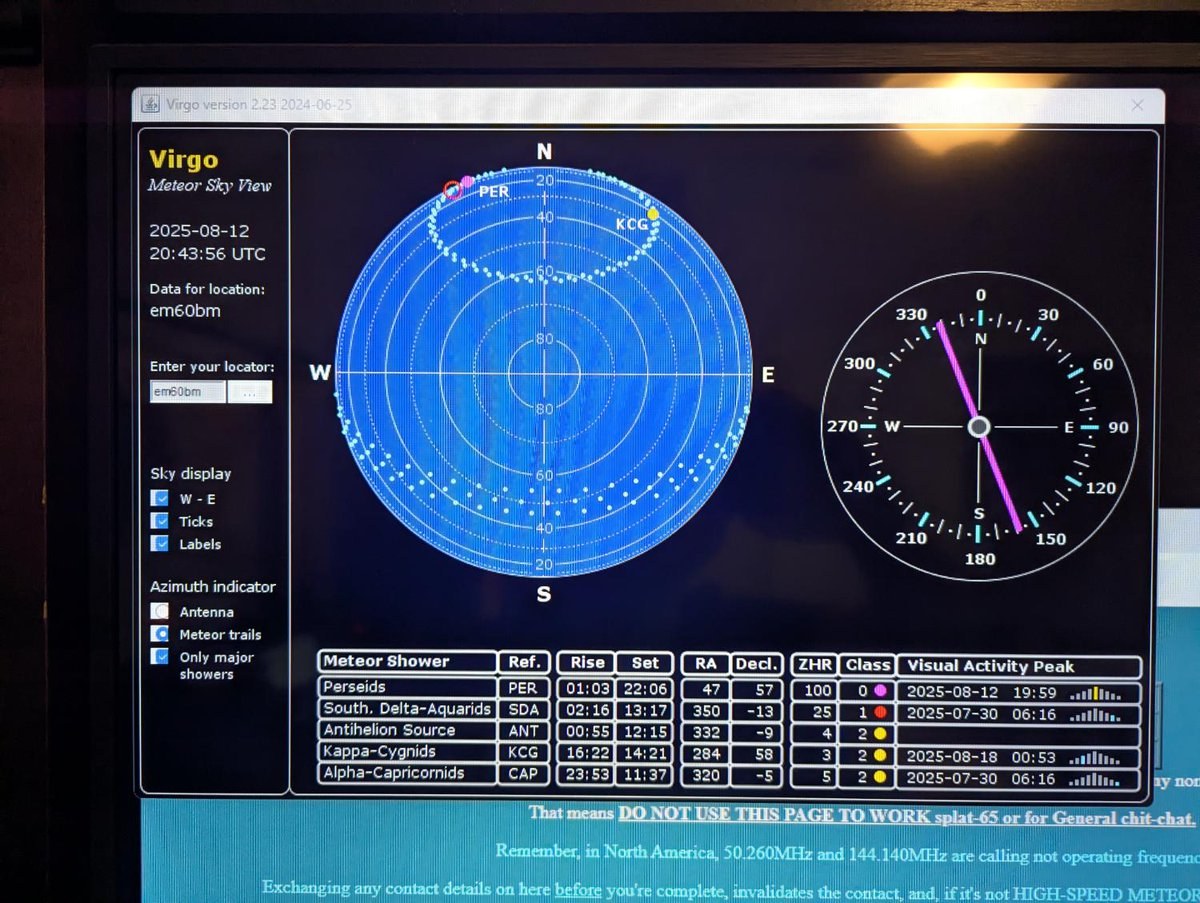 Virgo Meteor Sky View: A Ham Radio Tool for Meteor Scatter Communication