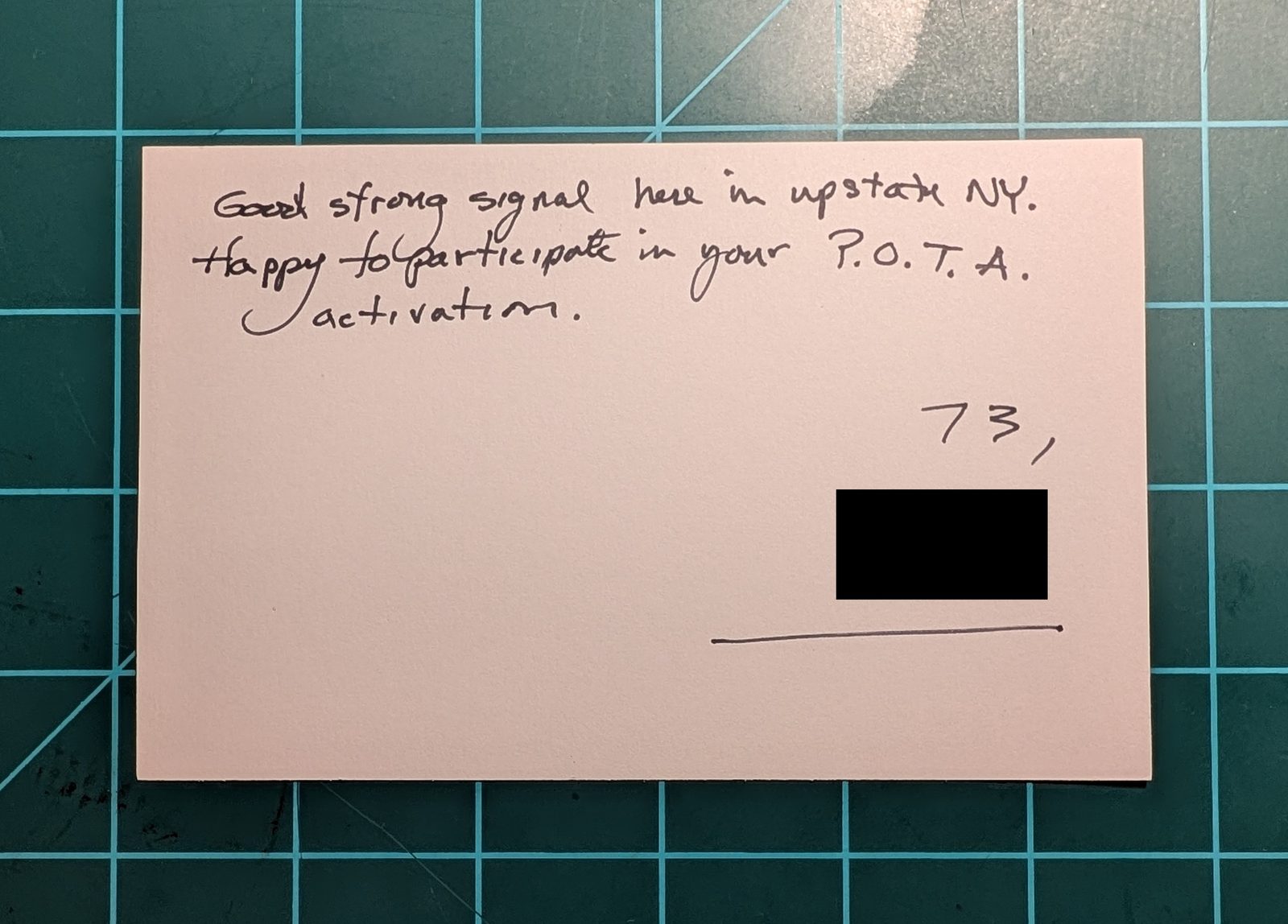 QSL card from KD2VGM