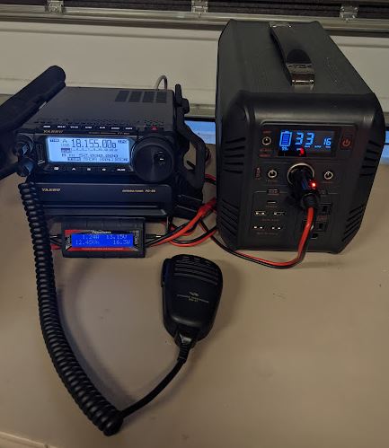 Yaesu FT-891 with a Wolf River Coil and battery pack